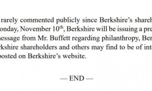下周一，巴菲特发声