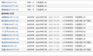 11月5日盘前停复牌汇总